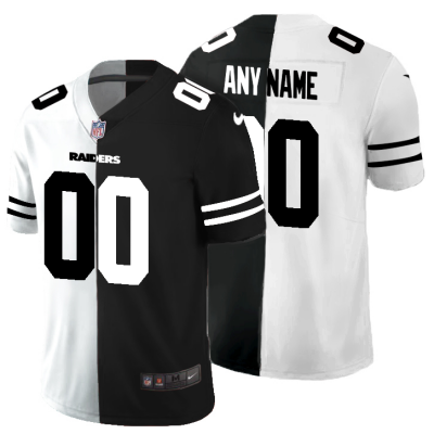 Las Vegas Raiders Custom Men's Black V White Peace Split Nike Vapor Untouchable Limited NFL Jersey